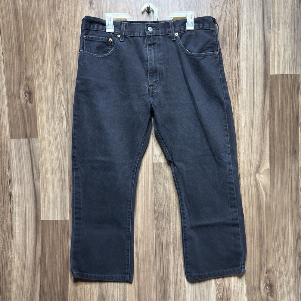 Levis 517 Mens Black Dark Wash Bootcut Jeans 36x29